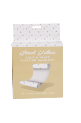 Good Vibes™ 4in1 Inflatable Beach Pool Hammock 130 x 70cm - Coco & Waves